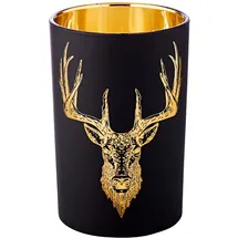 Edzard Windlicht Lio Glas Schwarz/Gold