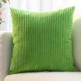 SWJ-swjssb Kissenbezug 80x80, 2er Set,Sofa Kissenbezüge 65x65,Kord Zierkissenbezug Dekokissen Sofakissen Bezug Groß Kissenhülle Dekorative Weiche Zierkissenbezüge Kissen Bezug(Fruchtgrün,80x80 cm)