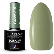 CLARESA UV LED Nagellack Collection Hybrid Maniküre Soak Off Nail Polish, Farbe Grün, 801, 5ml