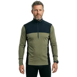 Devold Lauparen Merino 190 Zip Neck Herren Funktionsshirt-Grün-L