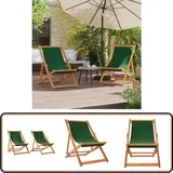 Klappbare Strandstühle 2 Stk. Grün Stoff - Strandstuhl - Gartenstuhl - Campingstuhl - Liegesessel - Klappbarer Stuhl