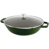 Staub Wok 30 cm, inkl. Glasdeckel, für alle Herdarten inkl. Induktion, Basilikumgrün