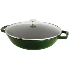 Staub Wok 30 cm, inkl. Glasdeckel, für alle Herdarten inkl. Induktion, Basilikumgrün