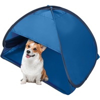 URROMA 1 x Pop-Up-Zelt für Hunde und Katzen, blaues Outdoor-Spielzelt, tragbares Sonnenschutz, Haustierzelt für Hunde, Katzen, Welpen, Kätzchen, andere kleine Tiere, L