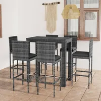 vidaXL Gartenbar-Set 7-tlg. Grau