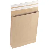 Flexipak Faltentaschen classic Doppelfixverschluss ca. DIN D4 ohne Fenster braun mit 5,0 cm Falte, 300 St.