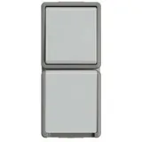 Siemens DELTA fläche IP44 AP Wechselschalter und SCHUKO-Steckdose mit Klappdeckel für Feuchtraum, Außenbereich oder Keller