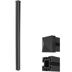 WPC-Pfosten Savoie-WPC-Zaun, Pfeiler Pfahl, Stecksystem 1,88m ~ anthrazit