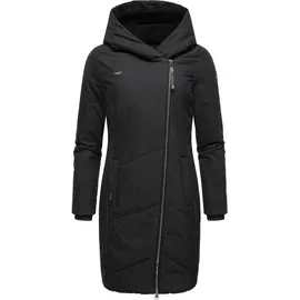 Ragwear Wintermantel "Gordon Long", Damen, Gr. M (38), blau (schwarz), Obermaterial: 74% Baumwolle, 26% Nylon, Innenfutter: 100% Polyester, Wattierung: 100% Polyester, tailliert ca.