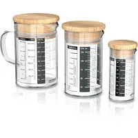 Arendo Messkrug Set 50, 125, 250 ml, Glas, luftdicht,