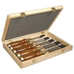 Stanley STECHBEITEL SET 5-TEILIG, Meißel-Set, Abgeschrägte Kante, Stahl, Braun,