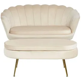 SalesFever Muschelsofa Höhe: 78 cm beige/goldfarben