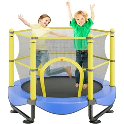 VEVOR Trampolin Gartentrampolin 1180x1524x1524 mm, Trampolin mit Sicherheitsnetz 70 kg Gewichtstragfähigkeit Fitness Trampolin, Kindertrampolin Kleinkind Trampolin Blau Indoor/Outdoor/Garten/Drinnen