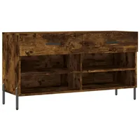 VidaXL Schuhbank Räuchereiche 102x35x55 cm Holzwerkstoff