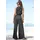 s.Oliver Overall mit breitem Smokeinsatz, langer Jumpsuit aus Viskosejersey schwarz 44