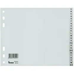 Bene Register 93200 A-Z DIN A4 halbe Höhe 24teilig Kunststoff grau