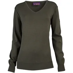 Hubertus Damenpullover V-Ausschnitt, dunkeloliv, 34