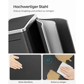 Songmics Mülltrenner 2 x 15 l Schwarz