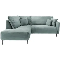 Ecksofa INOSIGN "Vanilla L-Form", blau (aqua), B:255cm T:190cm, Sofas, Armlehnenfunktion