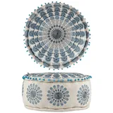 Marrakesch Orient & Mediterran Interior Pouf Garet Baumwolle 50 x 25 cm Blau
