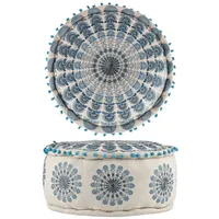 Marrakesch Orient & Mediterran Interior Pouf Garet Baumwolle 50 x 25 cm Blau