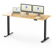 FLEXISPOT EF1 160x80cm Elektrisch Höhenverstellbarer Schreibtisch Schnelle Montage Memory Handsteuerung Sitz-Stehpult für Büro(Ahorn+schwarze ...