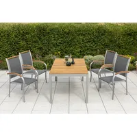 Merxx Siena Set 5-tlg. 4 Stapelsessel Gartentisch 150 x 90 cm
