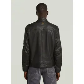G-Star Biker Lederjacke Schwarz/Petrol S