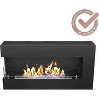 Hitze Wandkamin Bio-Kamin BLUES L links Bioethanol Kaminofen Wärmequelle