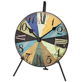 AMS Tischuhr Quarz analog bunt schräg Metall vintage shabby antik