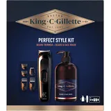 King C. Gillette Herren Perfect Style Bart Kit Geschenkset mit Trimmer und Bart und Gesichtswäsche