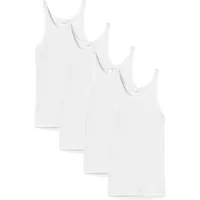 SCHIESSER Unterhemd 4er Pack - Original Doppelripp, Sport-Jacke, ärmellos Weiß 2XL