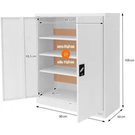 ML-Design Aktenschrank 90x40x109 cm weiß