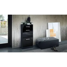 Vladon Loret V2 46 x 104 x 23 cm mit 1 Schublade schwarz matt / schwarz