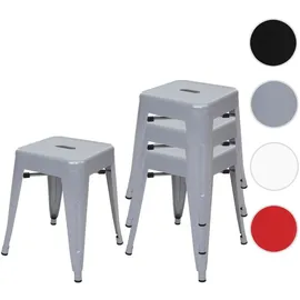 MCW Hocker Metall grau 4er Set