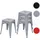 MCW Hocker Metall grau 4er Set