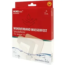 WUNDmed® Pflaster Wasserfest weiß 8,0 x 10,0 cm, 5 St.