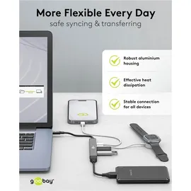 goobay Slim 5-Port USB-Hub, USB-CTM auf USB-CTM/USB-A, 5 Gbits