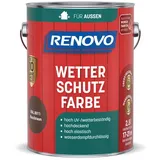 Renovo Wetterschutzfarbe Nussbraun seidenglänzend 2,5 l