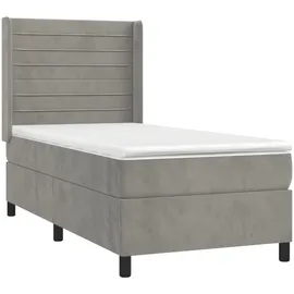 vidaXL Boxspringbett 100 x 200 cm Hellgrau