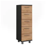 Vichy Vicco Midischrank Ilias, Anthrazit/Goldkraft Eiche, 30.2 x 95