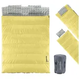 Skandika Deckenschlafsack Iceland Double - Trennbar - 3 Saison - 220/190 × 150/75 cm GELB