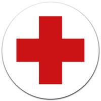 Aufkleber DRK Rotes Kreuz Ø 12 cm für Verbandskasten Medizinschrank, Erste Hilfe