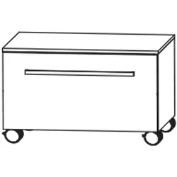 Puris c!mano Rollenschrank 90 cm mit 1 Auszug, Griff 359, Badmöbel,