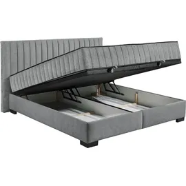 ed exciting design Boxbett ED EXCITING DESIGN "Nagol", grau (anthrazit), B:205cm L:214cm, 100% Polyester, Komplettbetten, mit Bettkasten, mit Wendematratze, erhältlich in verschiedenen Breiten
