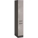 KOCHSTATION Apothekerschrank »KS-Tulsa«, 30 cm breit, 200 cm hoch, mit 2 Auszügen, Metallgriff, MDF Front,