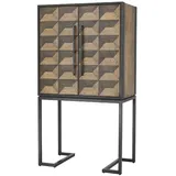 Casa Padrino Luxus Weinschrank mit 2 Türen Braun / Dunkelbraun / Schwarz 95 x 58 x H. 168,5 cm - Barmöbel - Luxus Qualität