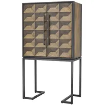 Casa Padrino Luxus Weinschrank mit 2 Türen Braun / Dunkelbraun / Schwarz 95 x 58 x H. 168,5 cm - Barmöbel - Luxus Qualität