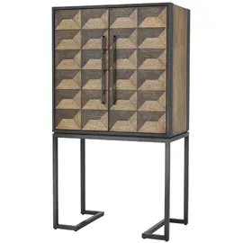 Casa Padrino Luxus Weinschrank mit 2 Türen Braun / Dunkelbraun / Schwarz 95 x 58 x H. 168,5 cm - Barmöbel - Luxus Qualität