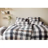 ELEGANTE Mako-Jersey Bettwäsche Kuschel Karo", - 155x220 cm + 80x80 cm multi-blau